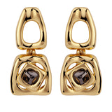 Large Bicolor Square Revolution Earring