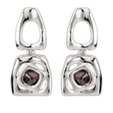 Large Bicolor Square Revolution Earring