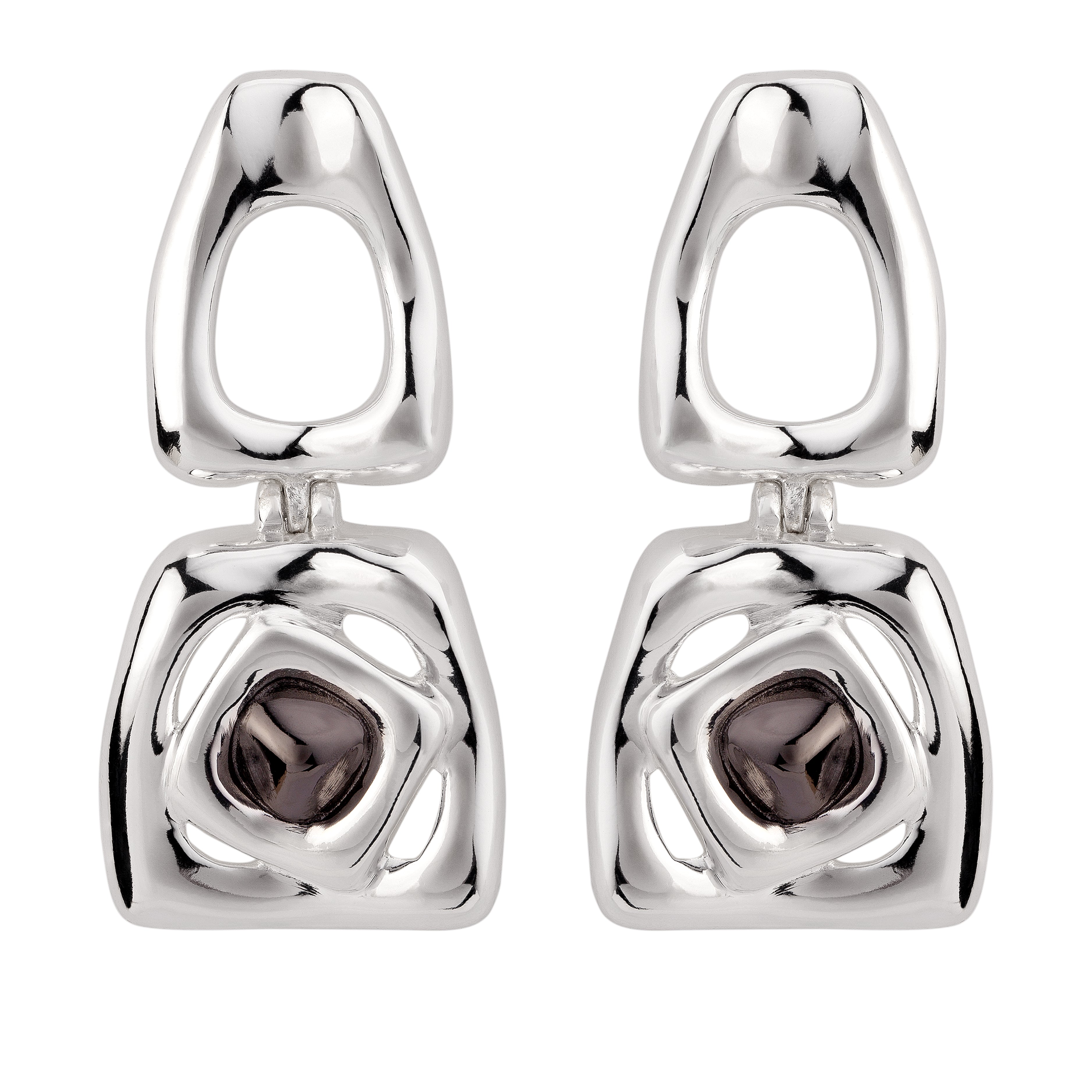 Large Bicolor Square Revolution Earring