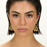 Large Bicolor Square Revolution Earring