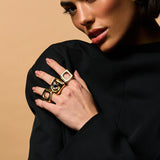Bicolor Square Revolution Earring